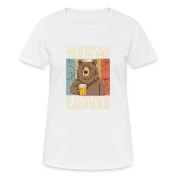 Ich spüre das Tier Saufbär Vatertag Papa Geschenk - Frauen T-Shirt atmungsaktiv - Weiß - Vorne - AI Model Female 172 dark (172cm)