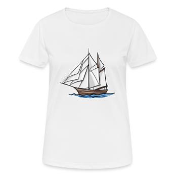 Boot - Frauen T-Shirt atmungsaktiv - Weiß - Vorne - AI Model Female 172 dark (172cm)