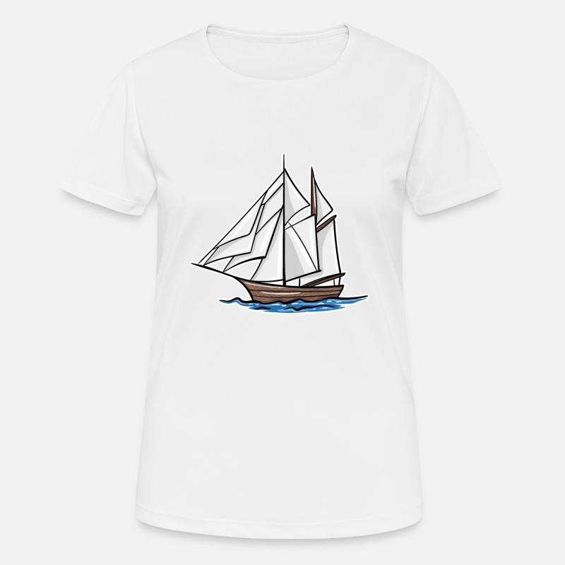 Boot - Frauen T-Shirt atmungsaktiv - Weiß