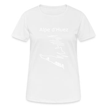 Alpe D Huez In Frankreich Fahrraddesign Für Männer - Frauen T-Shirt atmungsaktiv - Weiß - Vorne - AI Model Female 172 dark (172cm)