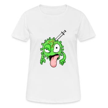 Virus geimpft - Frauen T-Shirt atmungsaktiv - Weiß - Vorne - AI Model Female 172 dark (172cm)