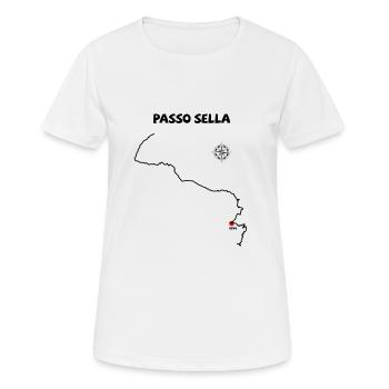 Sellajoch Passo Sella Serpentine Italie Cyclisme - T-shirt respirant Femme - blanc - Devant - AI Model Female 172 dark (172cm)