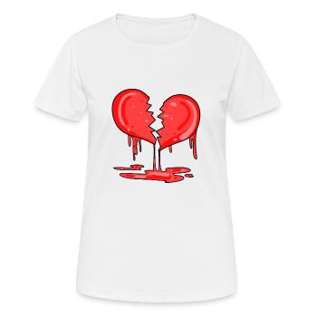 Cœur brisé - T-shirt respirant Femme - blanc - Devant - AI Model Female 172 dark (172cm)