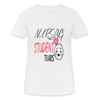 larmes d'une étudiante infirmière, infirmière, éco - T-shirt respirant Femme - blanc - Devant - AI Model Female 172 dark (172cm)