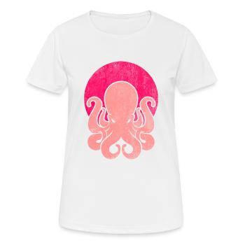 Poulpe poulpe Calamar - T-shirt respirant Femme - blanc - Devant - AI Model Female 172 dark (172cm)