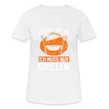 Grillen Griller Grill Geschenk - Frauen T-Shirt atmungsaktiv - Weiß - Vorne - AI Model Female 172 dark (172cm)
