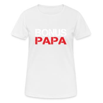 Bonus Papa - T-shirt respirant Femme - blanc - Devant - AI Model Female 172 dark (172cm)