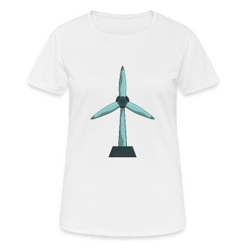 Énergie éolienne Protection du climat - T-shirt respirant Femme - blanc - Devant - AI Model Female 172 dark (172cm)