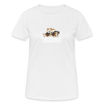 Tierarzt Tiermedizinische Hund Katze Tierärztin - Frauen T-Shirt atmungsaktiv - Weiß - Vorne - AI Model Female 172 dark (172cm)