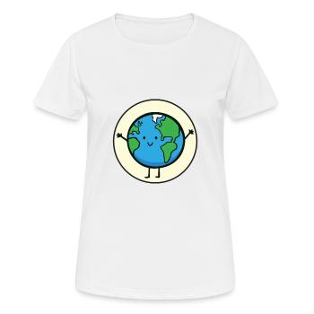 Nachhaltigkeit - Frauen T-Shirt atmungsaktiv - Weiß - Vorne - AI Model Female 172 dark (172cm)