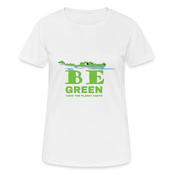 Nachhaltigkeit - Frauen T-Shirt atmungsaktiv - Weiß - Vorne - AI Model Female 172 dark (172cm)