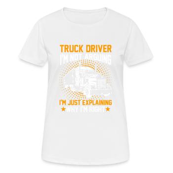 Lkw-Fahrer Kurier Frachter Geschenk - Frauen T-Shirt atmungsaktiv - Weiß - Vorne - AI Model Female 172 dark (172cm)
