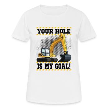 Pelleteuse mécanicien travail métier Travaux de construction - T-shirt respirant Femme - blanc - Devant - AI Model Female 172 dark (172cm)