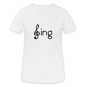 sing clé de musique - T-shirt respirant Femme - blanc - Devant - AI Model Female 172 dark (172cm)
