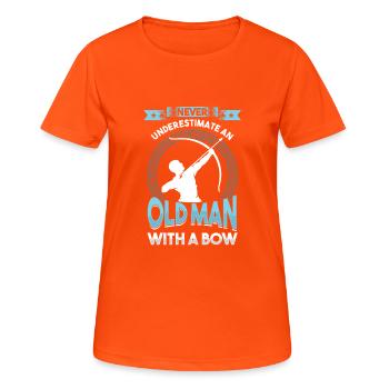 Archer Grandpa Archery with Bow and Arrow - Women's Breathable T-Shirt - neon orange - Front - AI Model Female 172 dark (172cm)
