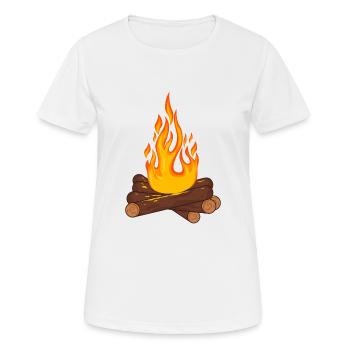 Feu de camp Feu Camping - T-shirt respirant Femme - blanc - Devant - AI Model Female 172 dark (172cm)
