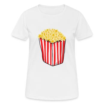 Popcorn - Frauen T-Shirt atmungsaktiv - Weiß - Vorne - AI Model Female 172 dark (172cm)