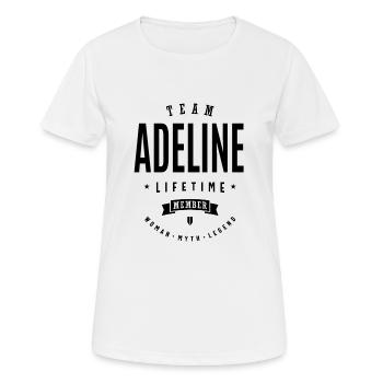 Anniversaire de nom personnalisé d’Adeline - T-shirt respirant Femme - blanc - Devant - AI Model Female 172 dark (172cm)
