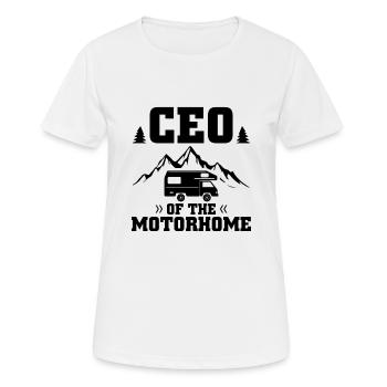RV CEO Of The Motorhome Chef - T-shirt respirant Femme - blanc - Devant - AI Model Female 172 dark (172cm)