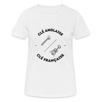 Clé anglaise clé française - T-shirt respirant Femme - blanc - Devant - AI Model Female 172 dark (172cm)