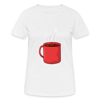 Coffee cup - Women's Breathable T-Shirt - white - Front - AI Model Female 172 dark (172cm)