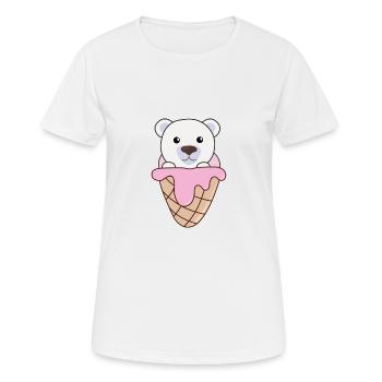 Ours polaire ours rose glaçons gaufres doux kawaii - T-shirt respirant Femme - blanc - Devant - AI Model Female 172 dark (172cm)