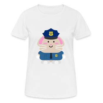 Police du lapin - T-shirt respirant Femme - blanc - Devant - AI Model Female 172 dark (172cm)