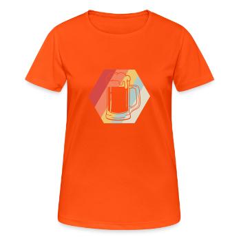 Beer beer brewing malt partying retro gift - Women's Breathable T-Shirt - neon orange - Front - AI Model Female 172 dark (172cm)