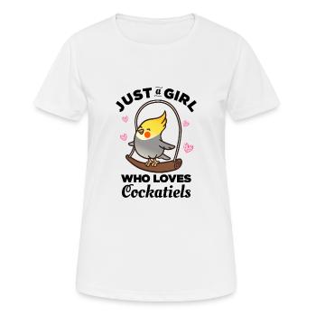 Juste une fille qui aime cockatiels - T-shirt respirant Femme - blanc - Devant - AI Model Female 172 dark (172cm)