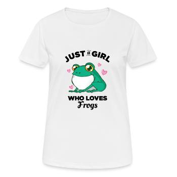 Juste une fille qui aime les grenouilles - T-shirt respirant Femme - blanc - Devant - AI Model Female 172 dark (172cm)