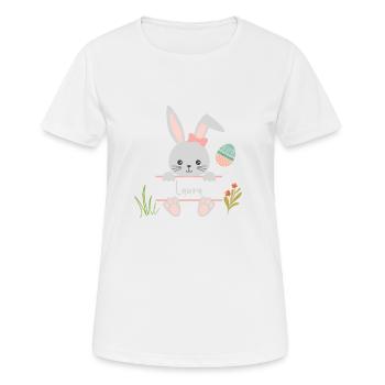Gentille petite fille lapin de Pâques avec Laura Schild - T-shirt respirant Femme - blanc - Devant - AI Model Female 172 dark (172cm)