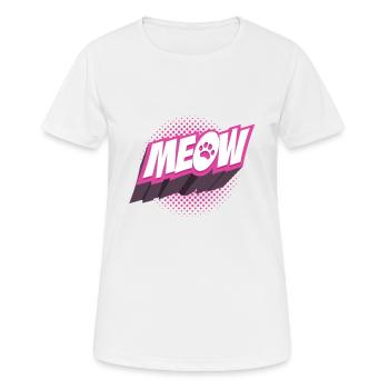 Katze Miau - Frauen T-Shirt atmungsaktiv - Weiß - Vorne - AI Model Female 172 dark (172cm)