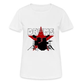 Drummer - Drums - Schlagzeug - Frauen T-Shirt atmungsaktiv - Weiß - Vorne - AI Model Female 172 dark (172cm)