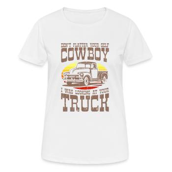 PICKUP TRUCK LUSTIG US Pickup Oldtimer US Car - Frauen T-Shirt atmungsaktiv - Weiß - Vorne - AI Model Female 172 dark (172cm)