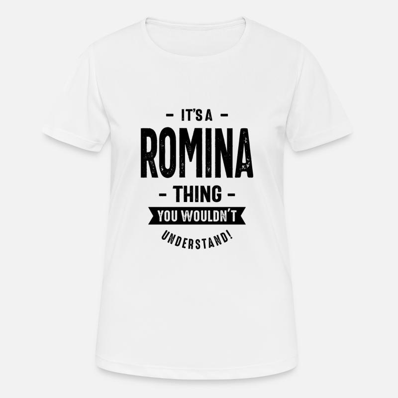 Romina Personalized Name Birthday Gift - Women's Breathable T-Shirt - white