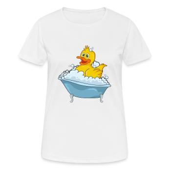 Bathing duck in a bathtub - Women's Breathable T-Shirt - white - Front - AI Model Female 172 dark (172cm)