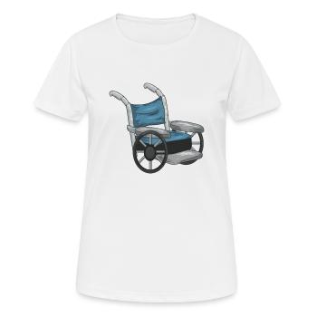 Fauteuil roulant - T-shirt respirant Femme - blanc - Devant - AI Model Female 172 dark (172cm)