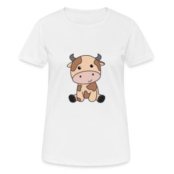 Kawaii vache rétro japonais au chocolat vaches - T-shirt respirant Femme - blanc - Devant - AI Model Female 172 dark (172cm)