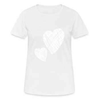 Coeur blanc avec des coups - T-shirt respirant Femme - blanc - Devant - AI Model Female 172 dark (172cm)