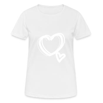 White Heart - Women's Breathable T-Shirt - white - Front - AI Model Female 172 dark (172cm)