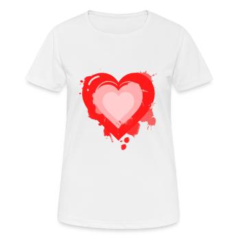 Cœur dans le cœur - T-shirt respirant Femme - blanc - Devant - AI Model Female 172 dark (172cm)