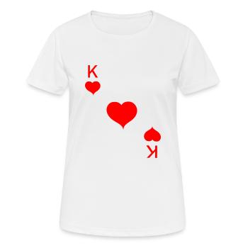 Coeur roi carte poker carnaval - T-shirt respirant Femme - blanc - Devant - AI Model Female 172 dark (172cm)