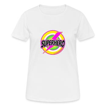 Superheld - Held mit Cape Retter Retter Modell - Frauen T-Shirt atmungsaktiv - Weiß - Vorne - AI Model Female 172 dark (172cm)