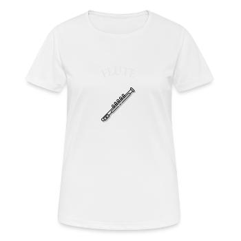 Flûte transversal Flutes Cross Flute Instruments - T-shirt respirant Femme - blanc - Devant - AI Model Female 172 dark (172cm)