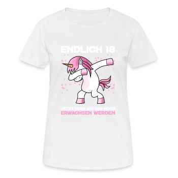 Endlich 18 Jetzt Muss Ich Nur Noch Erwachsen - Frauen T-Shirt atmungsaktiv - Weiß - Vorne - AI Model Female 172 dark (172cm)