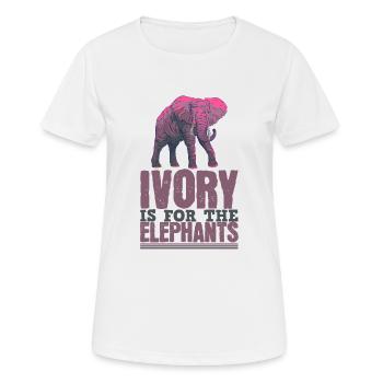 Eléphant Vie Ivoire - T-shirt respirant Femme - blanc - Devant - AI Model Female 172 dark (172cm)