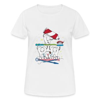 Dentiste dentiste Dentistes Brossez les dents Dentifrice - T-shirt respirant Femme - blanc - Devant - AI Model Female 172 dark (172cm)