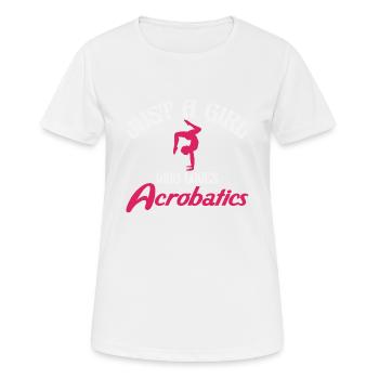 Une seule fille, L’acrobatie Aime la gymnastique - T-shirt respirant Femme - blanc - Devant - AI Model Female 172 dark (172cm)
