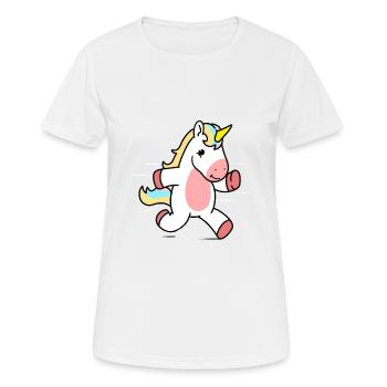 rennendes Einhorn - Frauen T-Shirt atmungsaktiv - Weiß - Vorne - AI Model Female 172 dark (172cm)