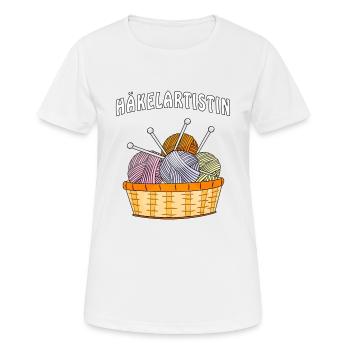 WOLLE HÄKELARTISTIN - Frauen T-Shirt atmungsaktiv - Weiß - Vorne - AI Model Female 172 dark (172cm)